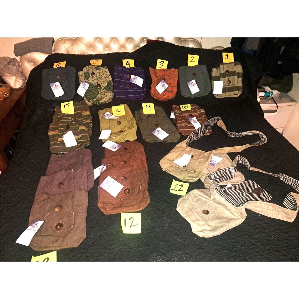 NWT-Pick One-  HandCrafted in Nepal Crossbody Bag Boho  cotton